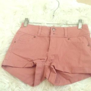 Pink denim shorts